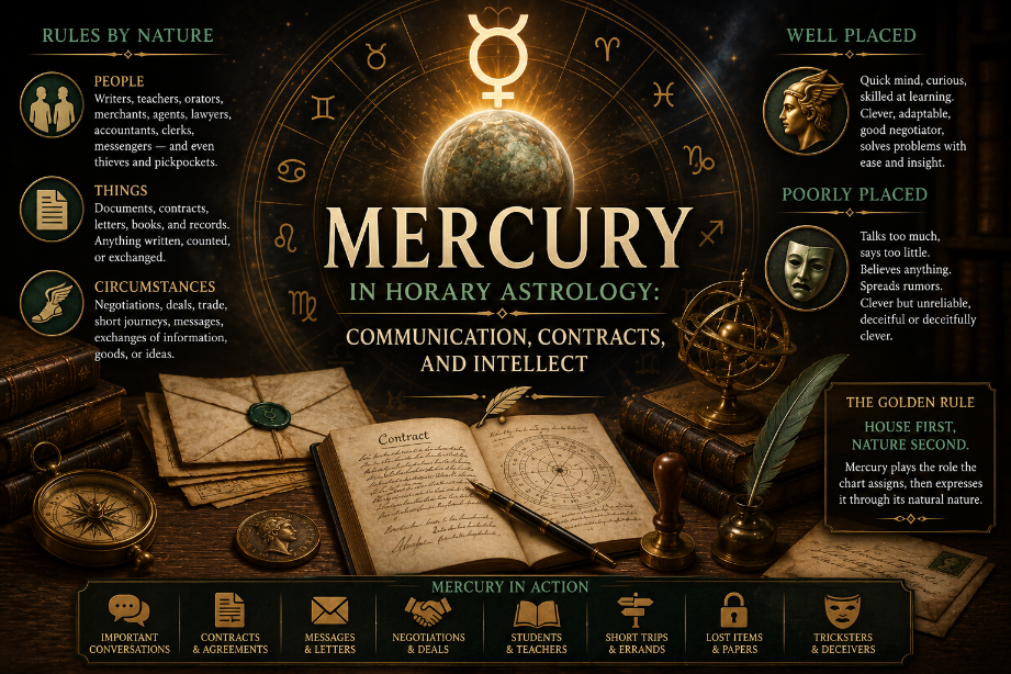 Mercury in Horary Astrology: Communication, Contracts, and Intellect