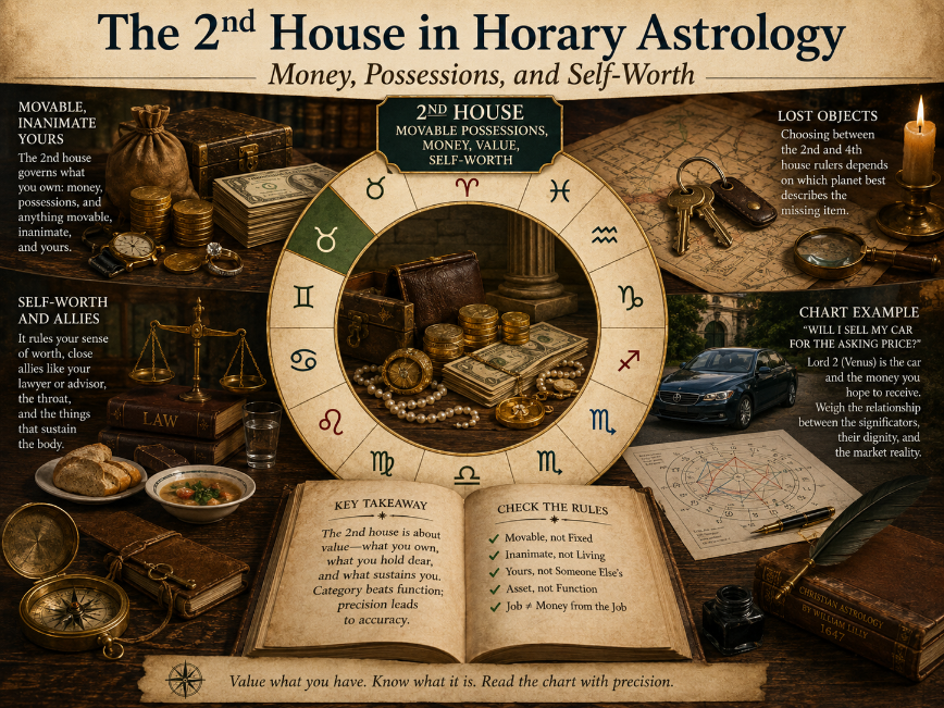 The Second House in Horary: Money, Possessions, and Self-Worth