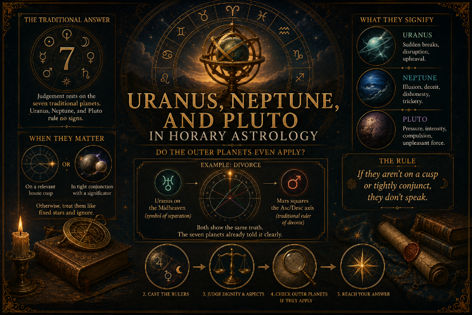 Uranus, Neptune, and Pluto in Horary: Do the Outer Planets Apply?